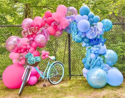 龙凤胎户外生日派对仪式🎂拱门气球布置🎈