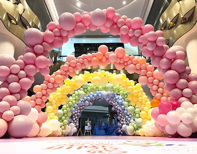 ✨商场周年庆马卡龙🌈彩色拱门隧道🎈